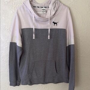 PINK Victoria's Secret Gray and Cream Sequin Hoodie